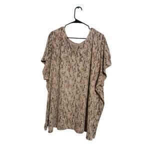 Roaman's Short Sleeve Notch Neck T-Shirt Top Size 4X 30"L (WORN OUT HAS FLAWS)